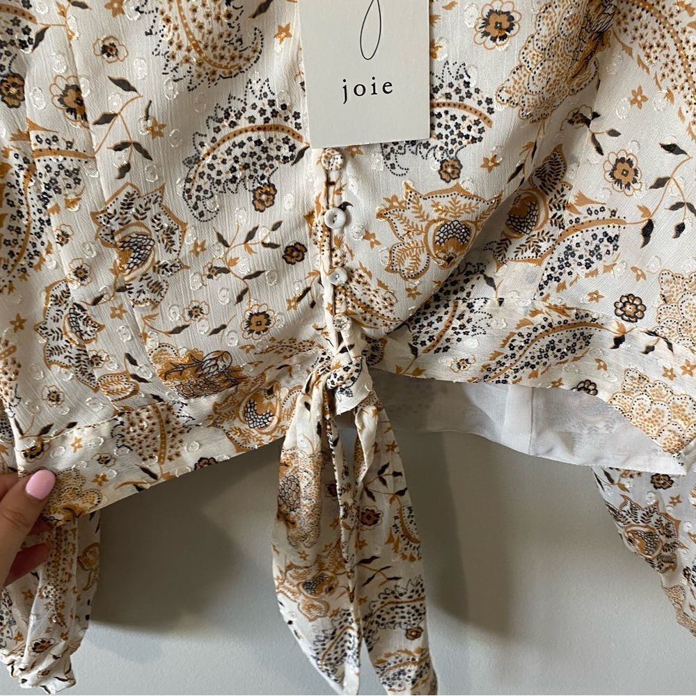 Joie floral/paisley button front blouse - Picture 8 of 14